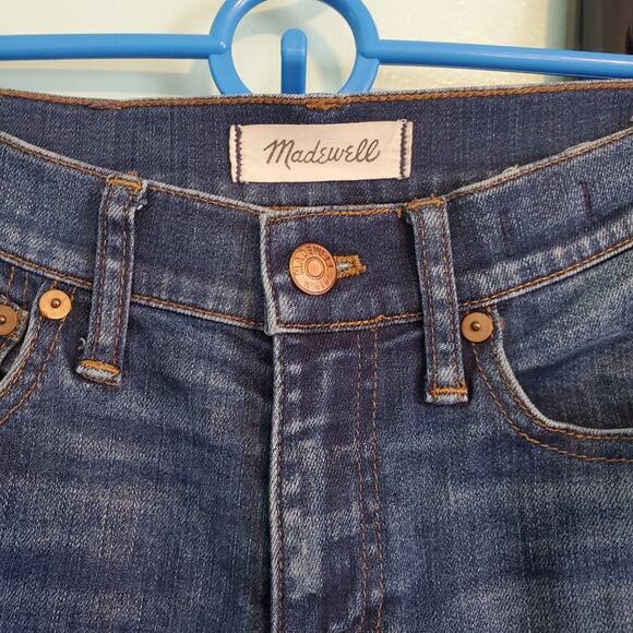 Madewell 9" High Risers Skinny Skinny Distressed Blue Jeans Size 25 - Picture 4 of 10